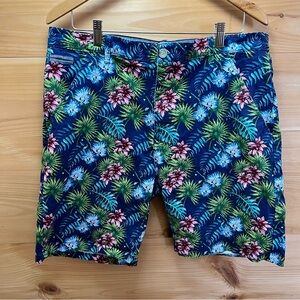 Floral Print Men's Aloha Flat Front Shorts Size 38